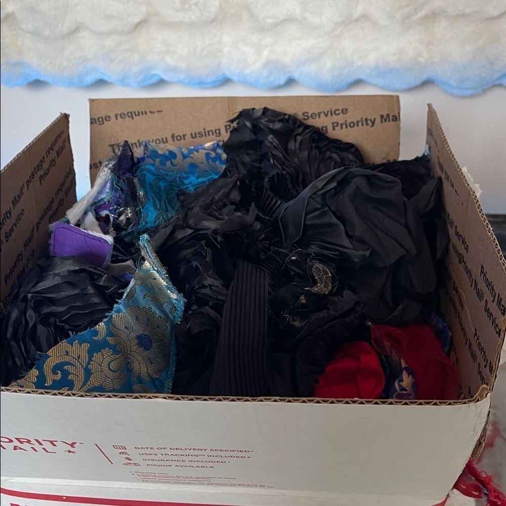 Off cuts if fabric of the purpose of craft all sorts in the box